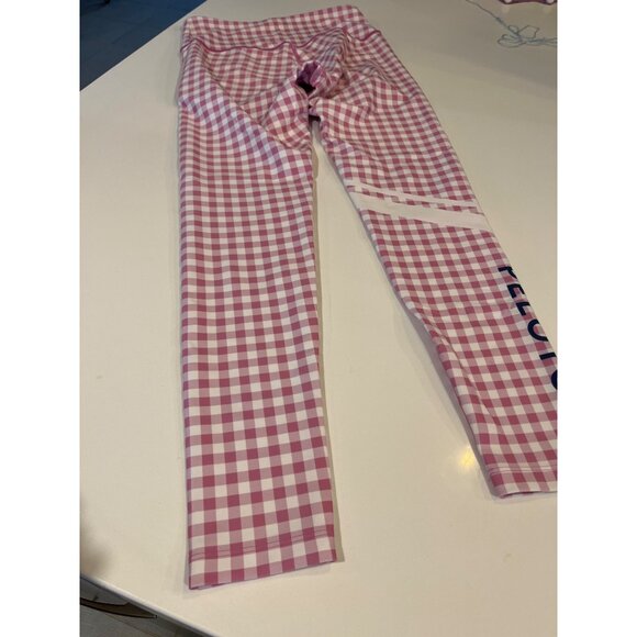 Peloton Pink Gingham High-Waisted Leggings S Womens Activewear - Picture 5 of 6